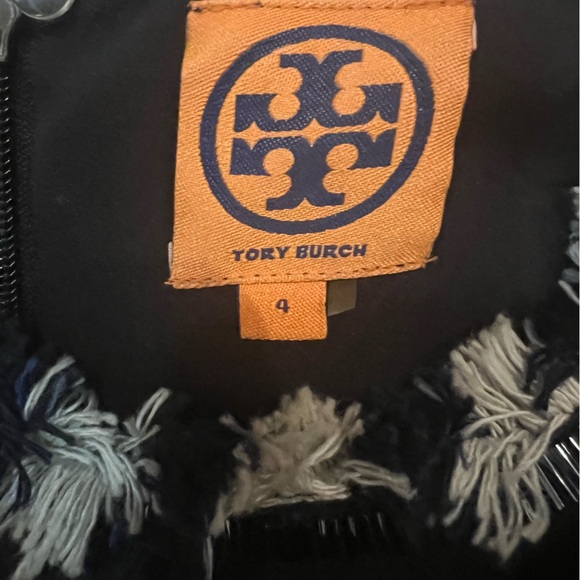 TORY BURCH. Beautiful Tweed Dress with sequins Navy and White - Picture 4 of 4